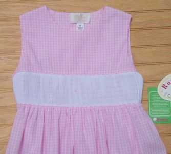 NWT Boutique ROSALINA Pink Check Gingham Ready to Smock Sundress Dress 