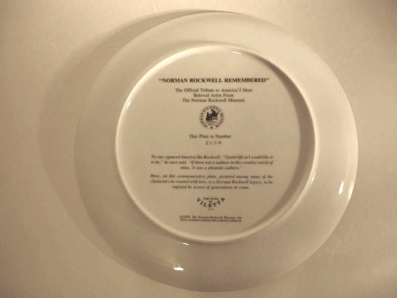 Norman Rockwell Remembered Collectible # 827A Plate  