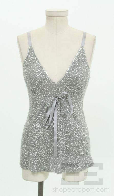   Label Grey Cashmere & Silk Sequin Top Small NEW $850 WWE226  