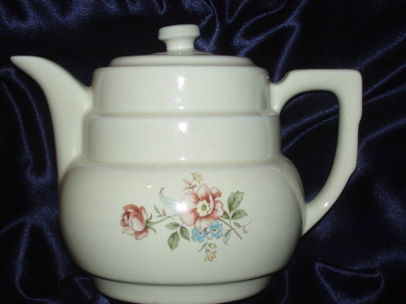 HALL DRIPOLATER COFFEE POT PINK ROSE FLORAL SPRAY 8 CUP  
