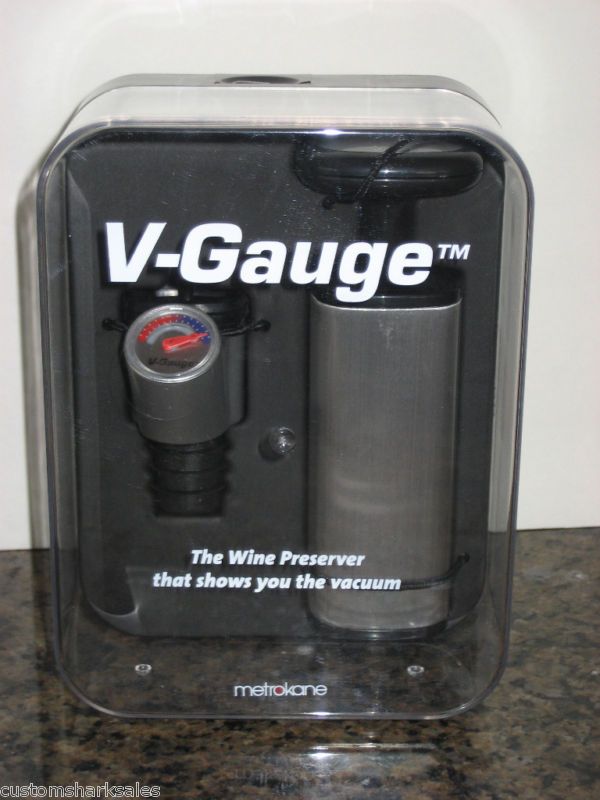 METROKANE V GAUGE WINE PRESERVER with PUMP Save Ur Wine  