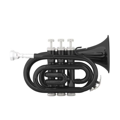 Mendini Mini/Pocket Trumpet ~ Black Silver Gold Blue  