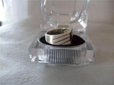 Vintage Mans Onyx Sapphire Sterling Silver Ring  