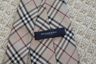 Mens Burberry Silk Tie in Classic Nova Check Pattern  