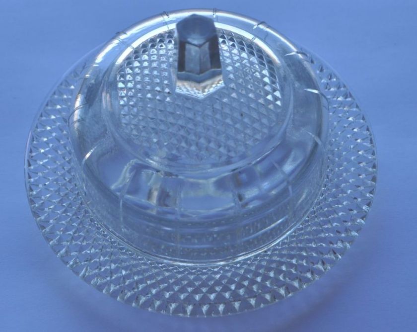 1930s Estonia Vintage Press Glass Butterdish w Lid  