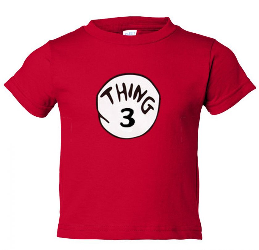 DR. SEUSS THING 1 THING 2 3 4 5 6 COSTUME T SHIRT NB/TODDLER/YOUTH 