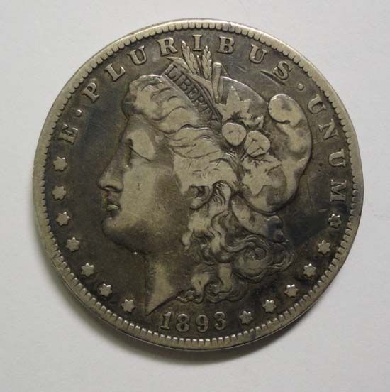 1893 S MORGAN SILVER DOLLAR F VF ORIGINAL, BARGAIN  