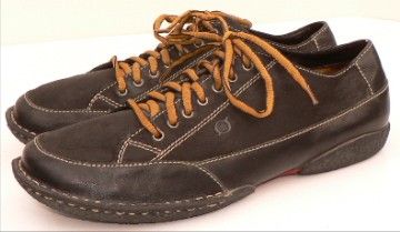 BORN Mens 13 47.5 BLACK Lace Up Oxford Grippers Comfort Shoes  