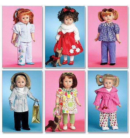 McCall 5775 Doll Clothes for 18 Doll + Toy Dog Pattern  
