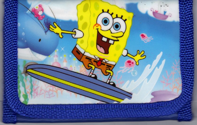 Sponge Bob Nylon Blue Wallet Tri Fold Childrens Toy  