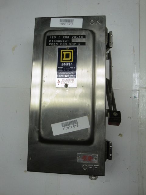 Square D H362NDS 60 amp Fused Stainless Steel disconnect ser E1 600 