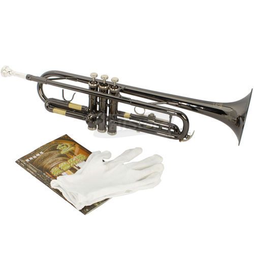 Brand new Bb Trumpet Black Nickel Plating with Mouthpiece High Quality 