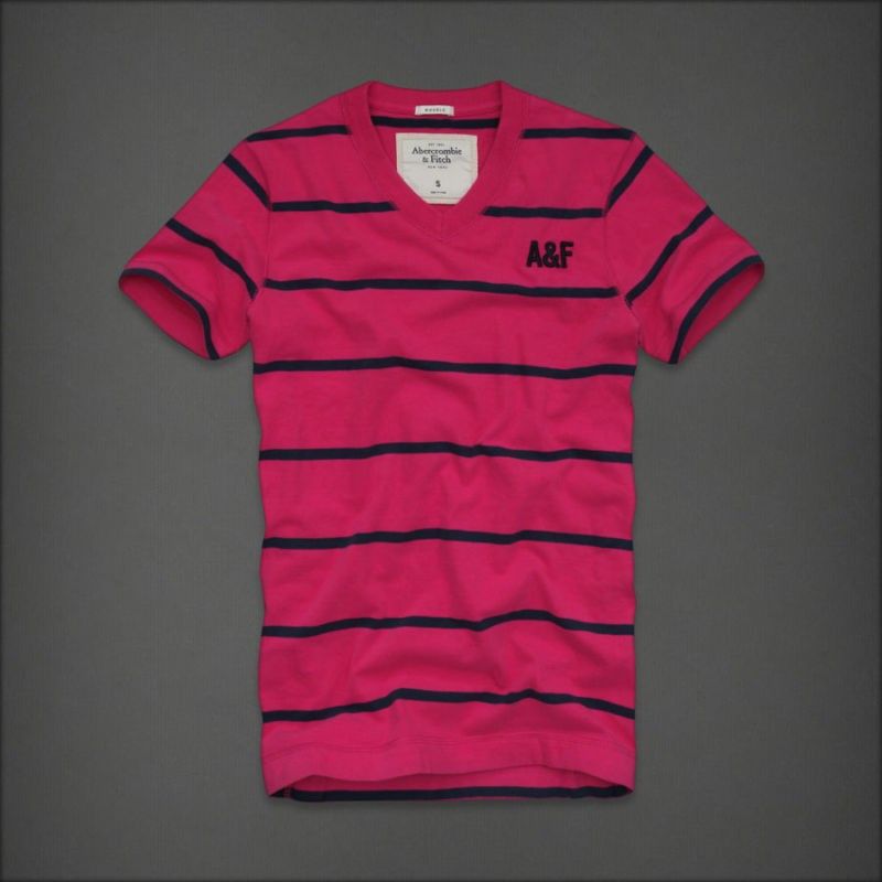 ABERCROMBIE AND FITCH STRIPES V NECK T SHIRT SIZES M,L,XL,XXL NWT 