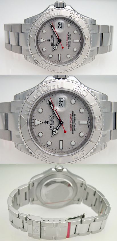 NEW MENS SS/PLATINUM ROLEX YACHTMASTER FULLSIZE WOW  