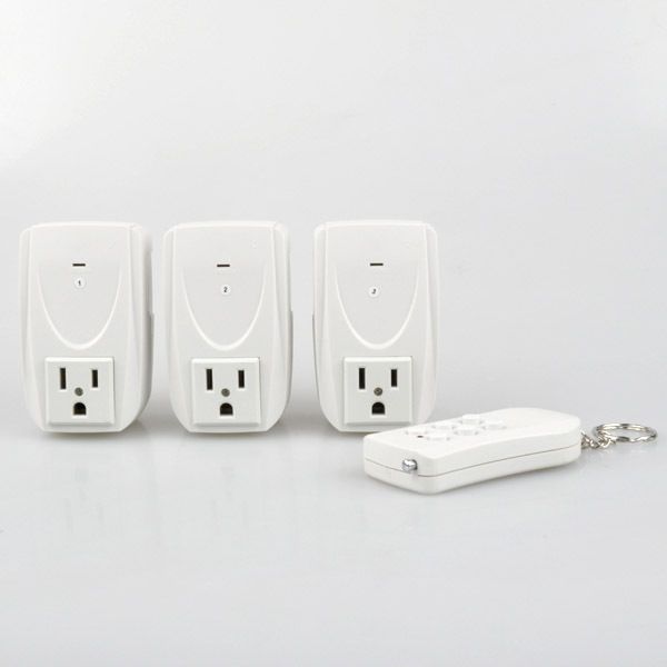   Transmitter to 3 Receives Wireless Indoor Remote Control AC Power Plug