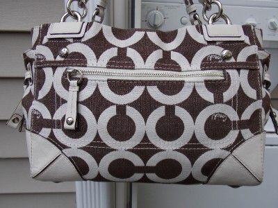 MINT AUTH Coach Peyton Expresso Brown OP ART SIG Canvas Carryall 