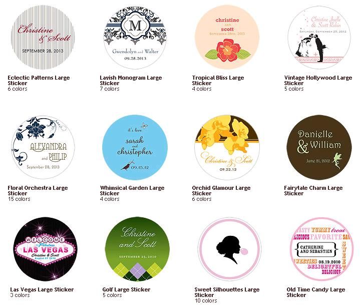 Wedding Large Circle Personalized Stickers Wedding decoration