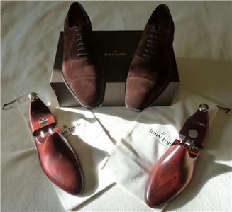 BNIB John Lobb Saint Crepin Size 10.5E Last 8000 Dark Brown Suede 