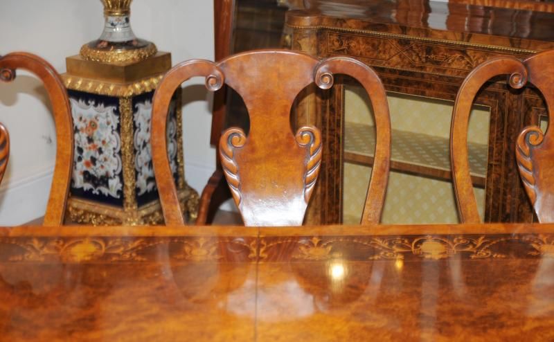 Walnut Victorian Dining Table Inlay Extending Tables  