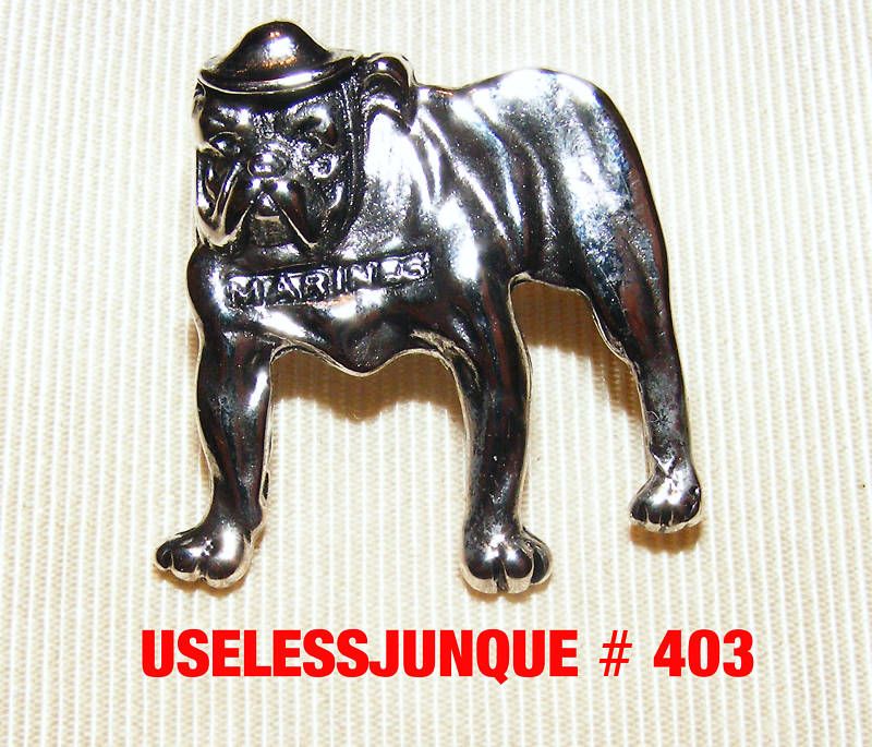 US MARINES HAT PIN ANTIQUE SILVER FINISH #403  