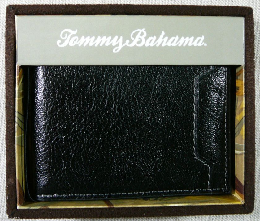   TOMMY BAHAMA LEATHER WALLET WITH GIFT BOX   BLACK 601396000140  