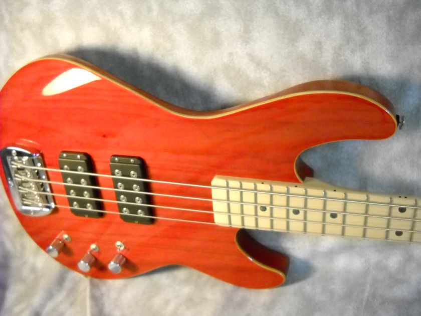 2012 USA G&L L2000 BASS CLEAR RED OVER SWAMP ASH w/WOOD BINDING  