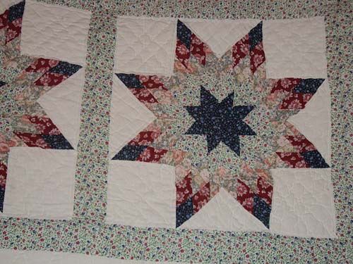 VTG HARVEST SUN ALBUM STAR QUILT CHIC HAND STITCHED HANDMADE SHABBY 