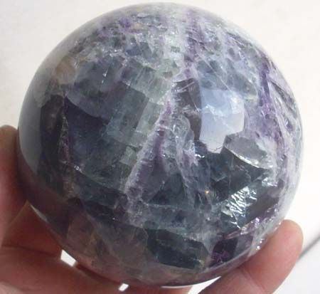 Natural Green Blue Purple Rainbow Fluorite Crystal Sphere Healing 