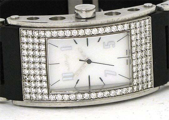 DESIGNER JORG HYSEK STAINLESS STEEL & DIAMONDS WATCH  