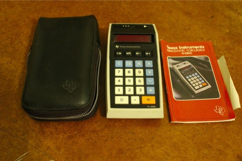 This Great Old Calculator includes the faux leather carrying case and 