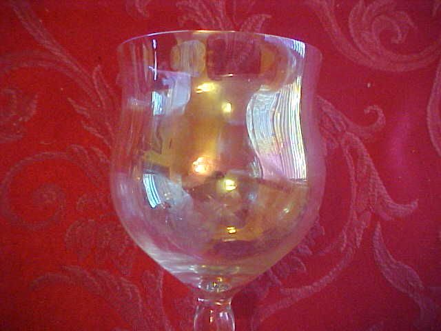 Iridescent Wine Glass Goblet Optic Bowl Unknown Maker  