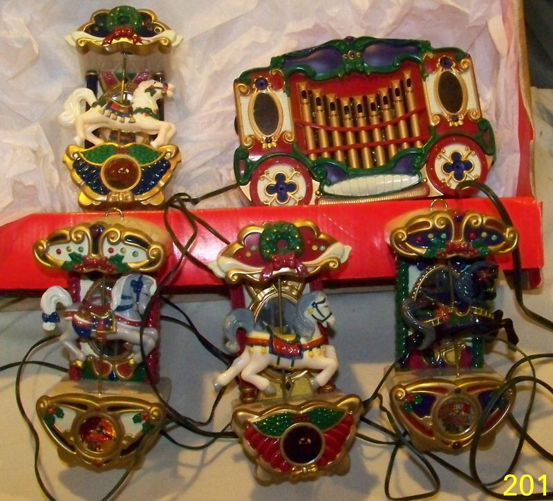 Mr. Christmas Holiday Carousel Organ and 4 Figures  