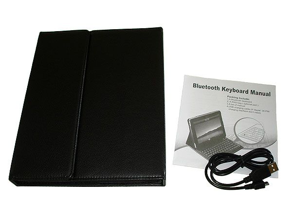 Wireless Bluetooth Keyboard Deluxe Leather Case for iPad 2 USA Seller 