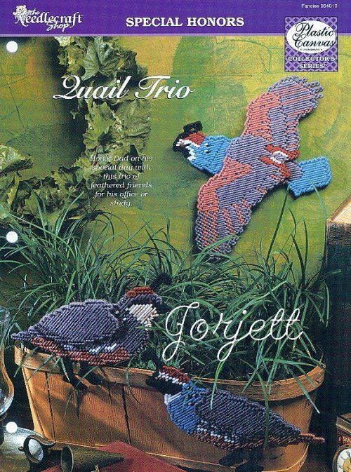 Quail Trio Wall Hangings plastic canvas patterns  