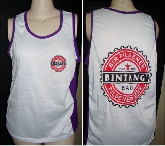 NEW BINTANG BALI BEER SINGLET TOP CAMISOLE SHIRT PINK PURPLE GREEN 