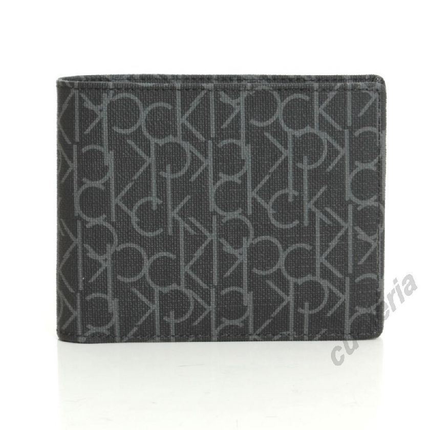   Men Trifold Wallet LOGATED BLACK GREY K79122 NEW Gift Idea  