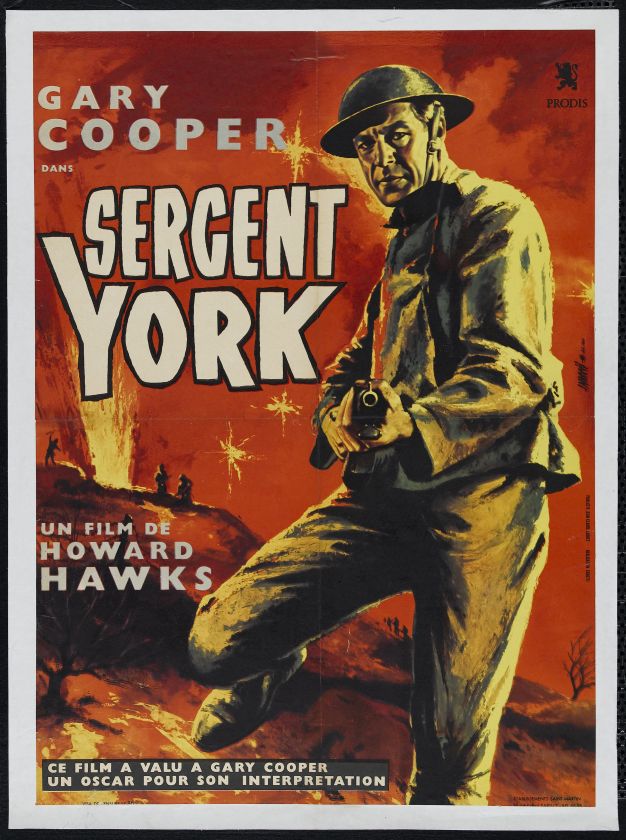 SERGEANT YORK R1962 French LINEN  GARY COOPER MASCII  