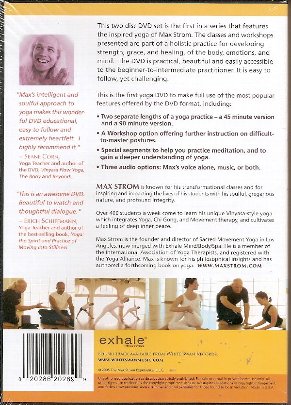 Max Strom/Exhale YOGA STRENGTH GRACE HEALING 2 DVDs Set  
