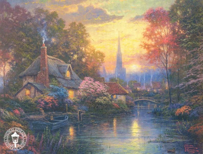 Thomas Kinkade PROMO Postcard NANETTES COTTAGE  