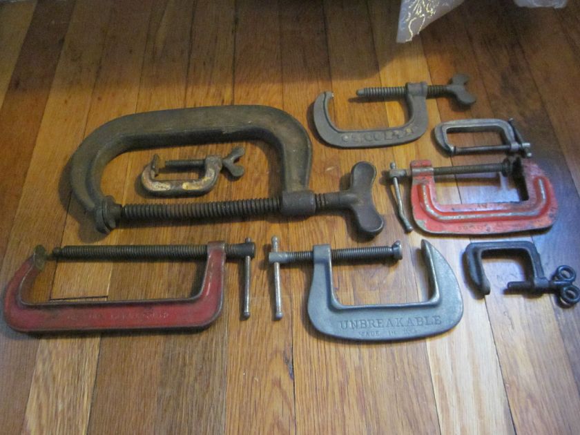 Vtg C Clamp Set /8 Antique & Williams Vulcan Pair EXC FreeS&H Div Snap 