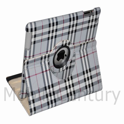 iPad 2 360 Rotating Magnetic PU Leather Case Smart Cover Swivel Stand 