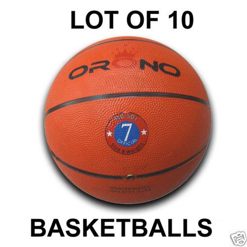 BRAND NEW LOT OF 10 RUBBER BASKETBALLS OFFICIAL SIZE 7  