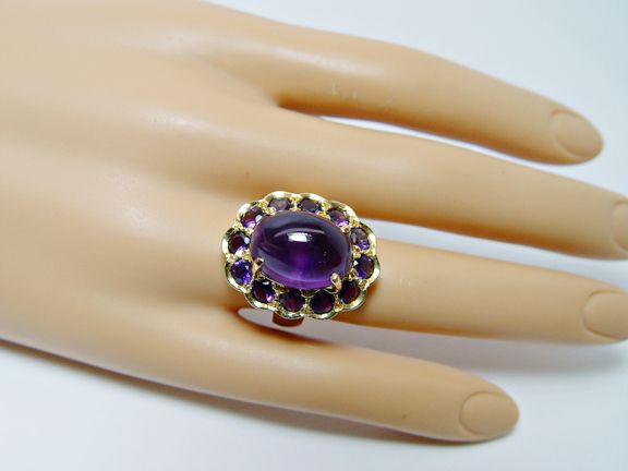 Giant Vintage 11ct Amethyst Ring 14K Gold 10.8gr HEAVY Estate Jewelry 