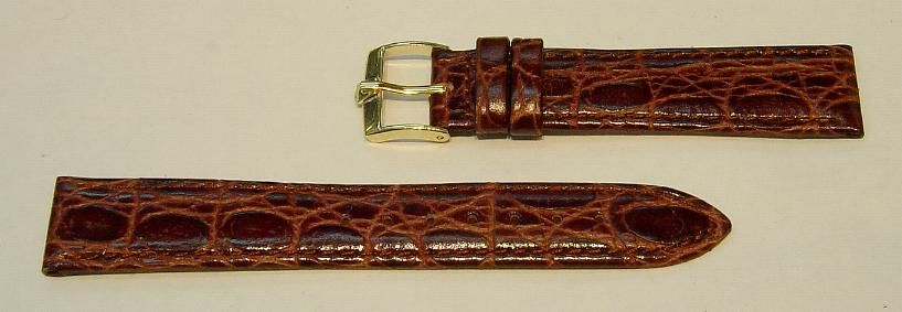 Accutron BROWN Crocodile Grain Strap GF Signed Buckle  