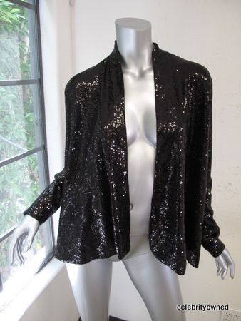 NWT Alice & Olivia Black Sequin Cascade Cardiagn s $385  