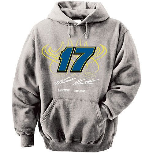 2012 MATT KENSETH #17 BEST BUY MENS GRAY FAN HOODED SWEATSHIRT  