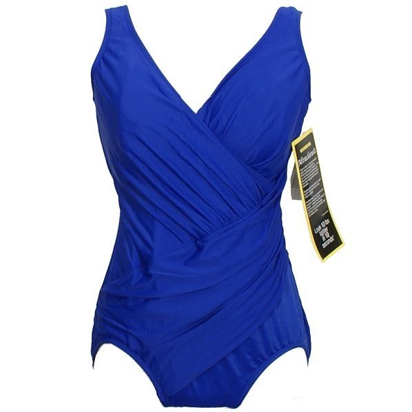 NWT MIRACLESUIT Blue Oceanus Swimsuit 22W  