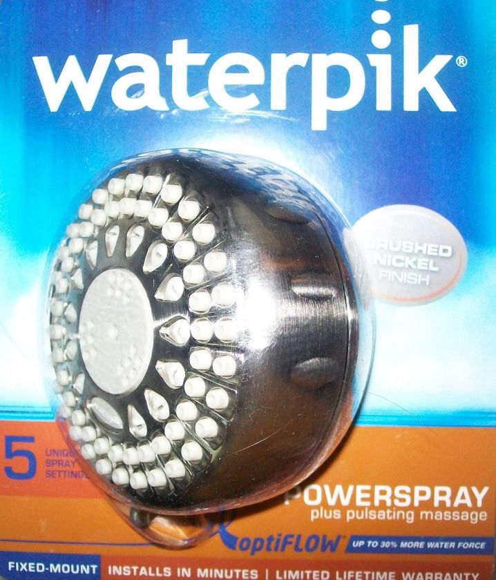 WATERPIK POWERSPRAY  PLUS PULSATING MASSAGE  BRUSHED NICKEL FINISH 