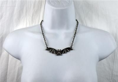 VAMPIRE BAT NECKLACE GOTH PUNK 80s DEATHROCK ROCKABILLY  