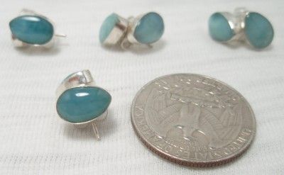 Larimar Earrings in Silver .925 Nice Pattern  